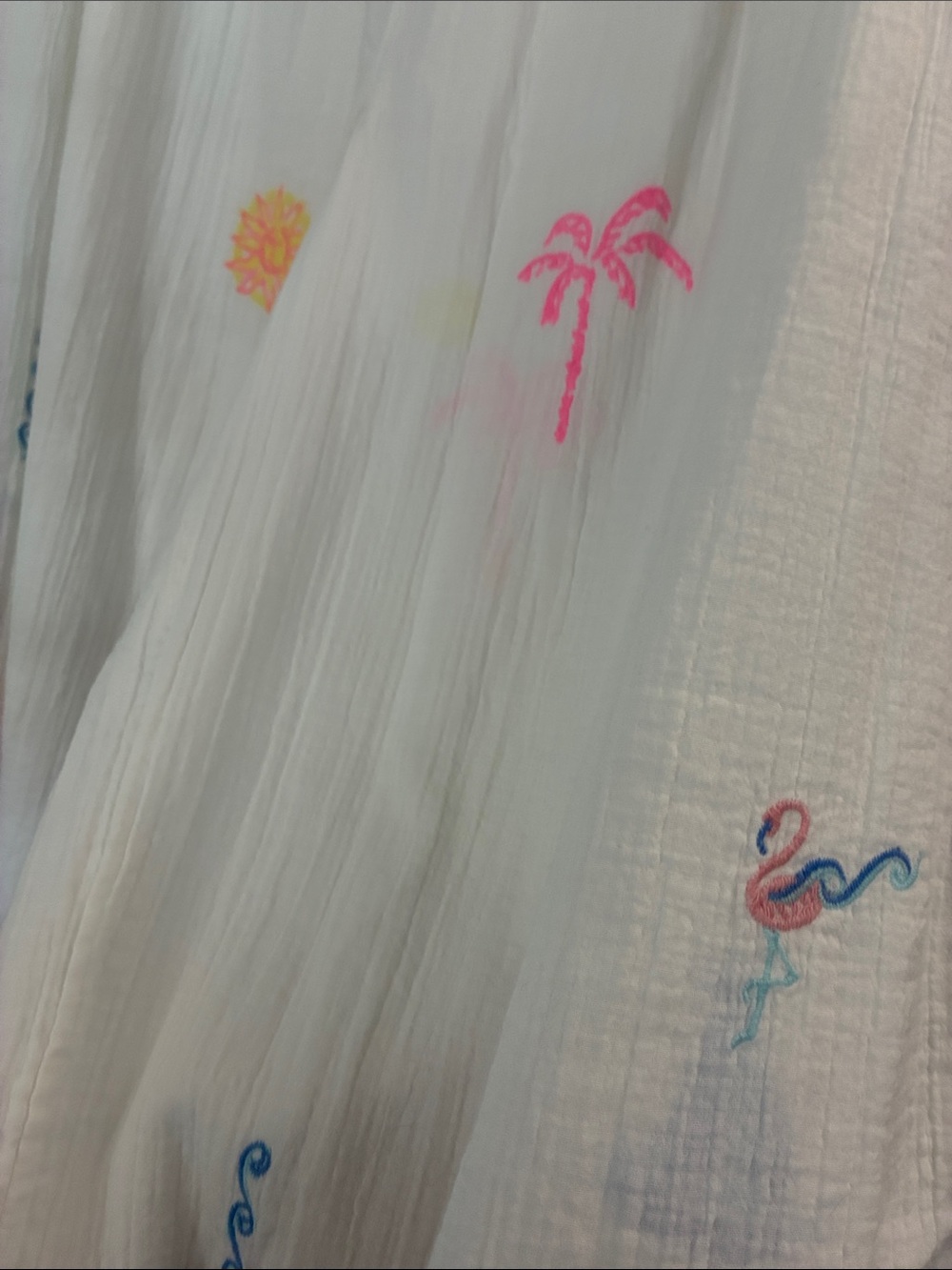 Lilly Pulitzer White Wide-Leg Pants with Colorful Embroidery - Picture 5 of 7